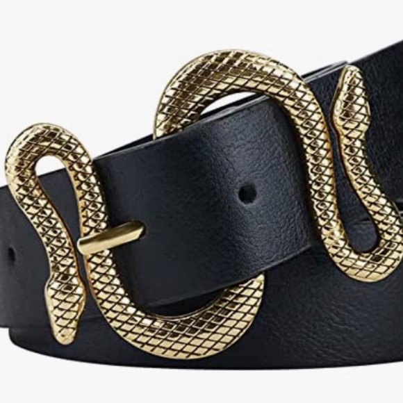 Belts for Women,Women Fashion Leather Belt for Dress with Snake Belt Buckle - Picture 6 of 6